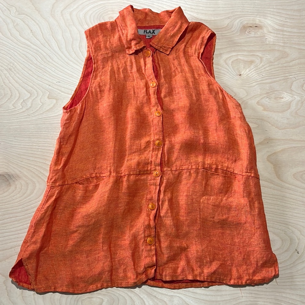 FLAX button down tank top size small